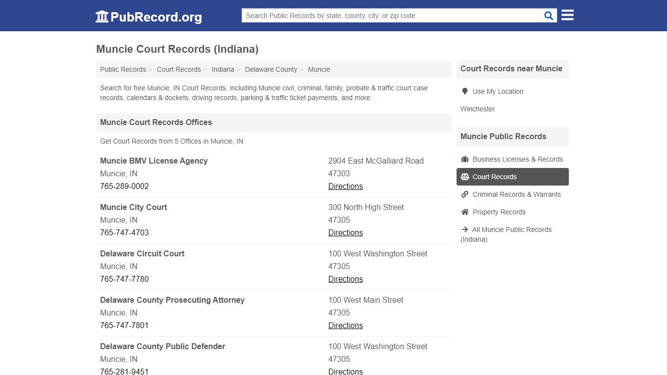 Free Muncie Court Records (Indiana Court Records) - pubrecord.org